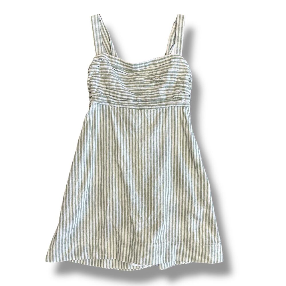 Abercrombie & Fitch Striped Mini Dress - Cream and Gray